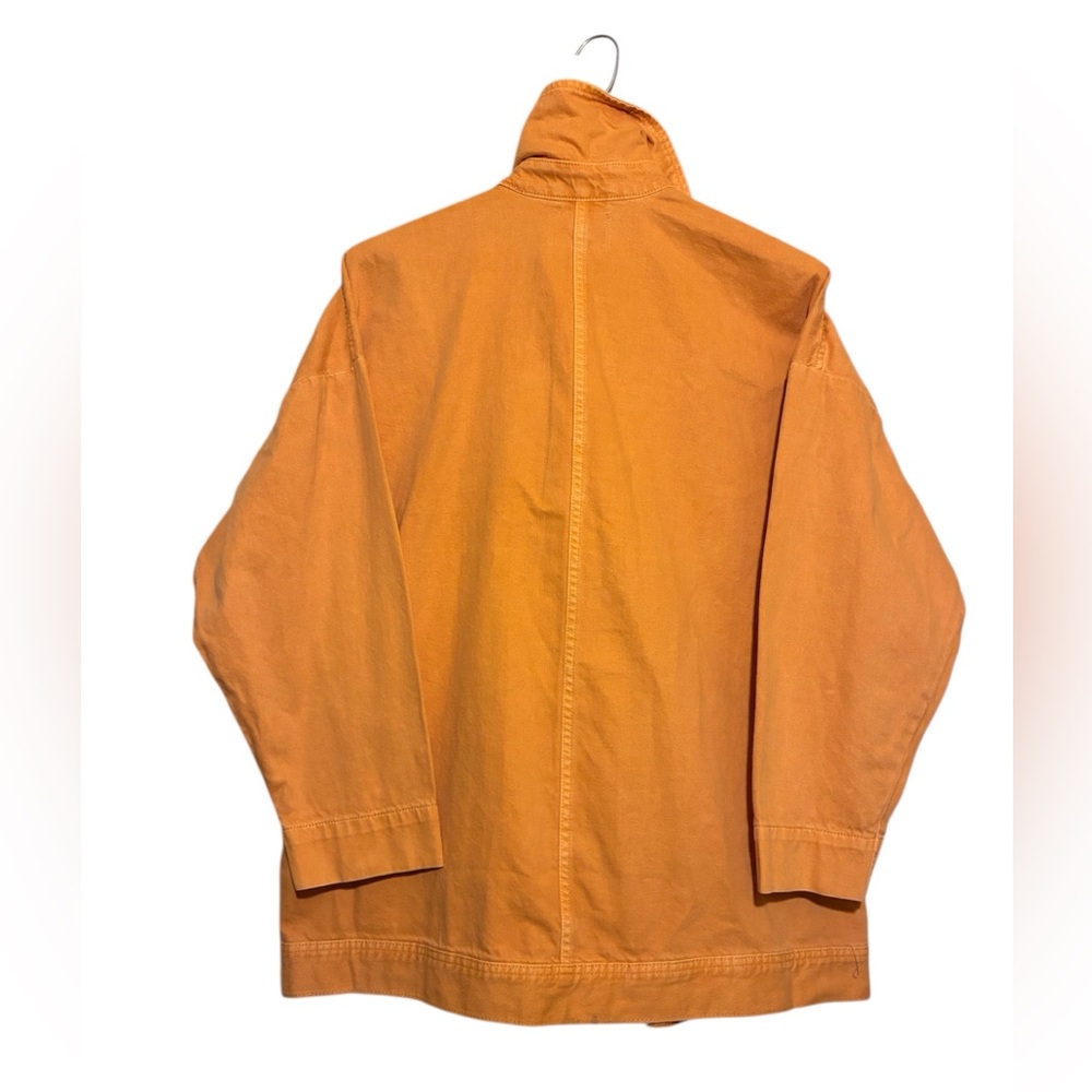 Free People Avery Denim Jacket in Orange We the Free Sz M Oversized Relaxed Fit - Picture 5 of 9
